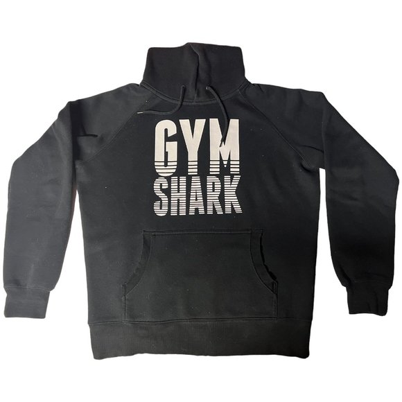 GymShark Mens Hoodie Sweatshirt Black Bold Print Logo Pullover Size Large L - Picture 1 of 9